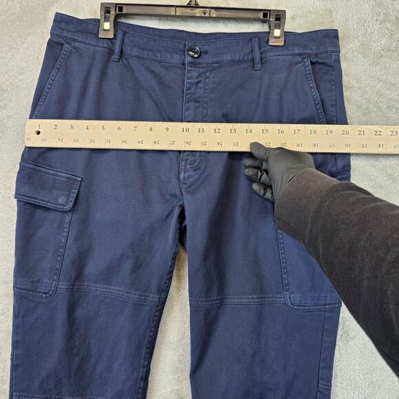 Armani Exchange Pants Mens 36 Navy Cargo Jogger Stretch Elastic Cuffs Pockets - Picture 5 of 10